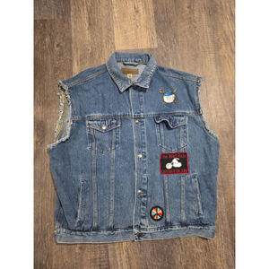 Vintage Port Authority M&M Pirates of the Carribean Jean Jacket Size XL